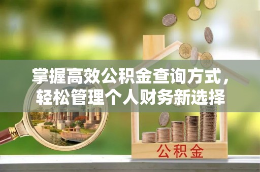 香港掌握高效公积金查询方式，轻松管理个人财务新选择
